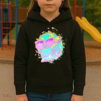 Retro Neon Skull Kids Hoodie thumb 3