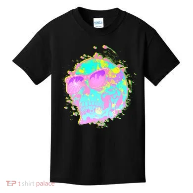 Retro Neon Skull Kids T-Shirt