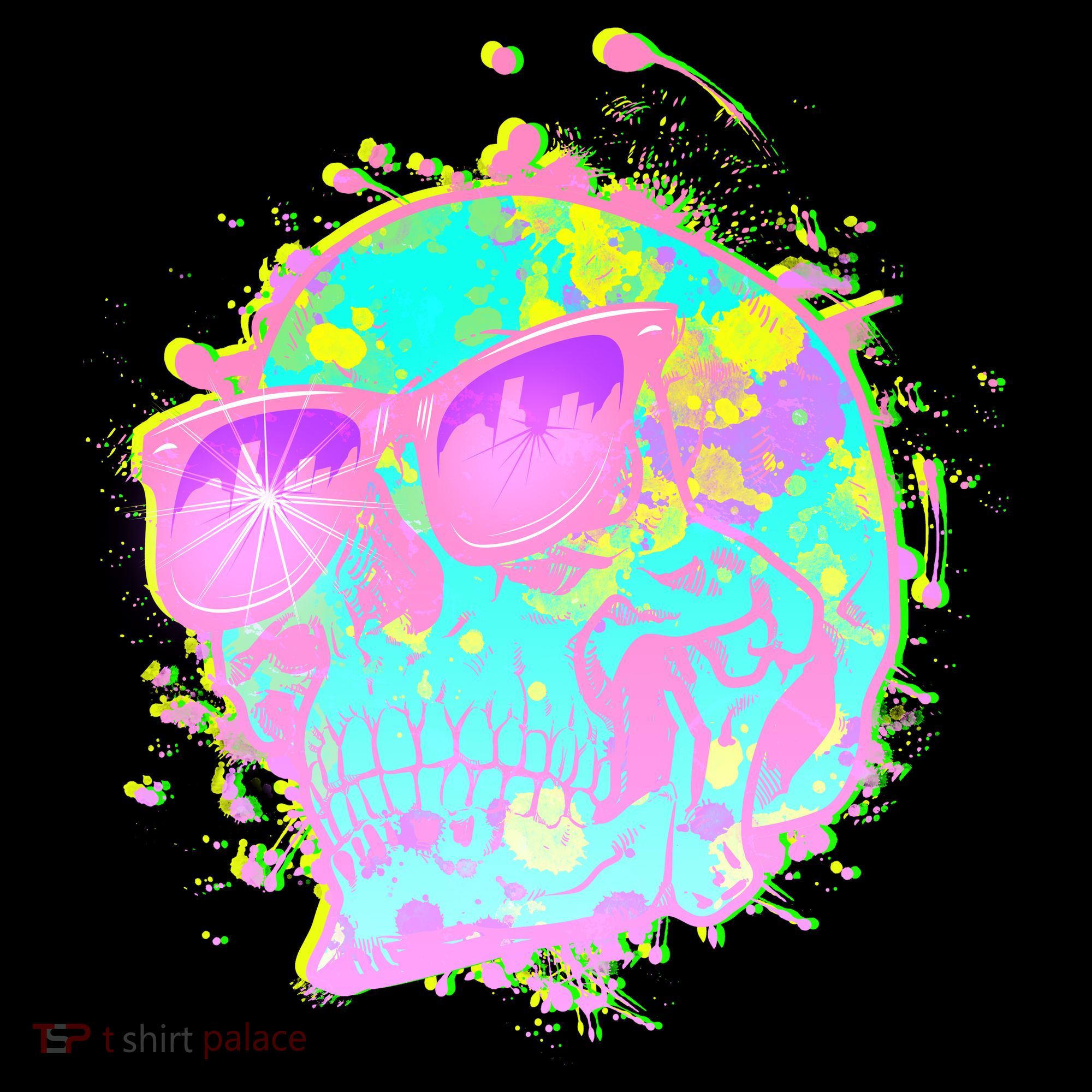 Retro Neon Skull Kids T-Shirt