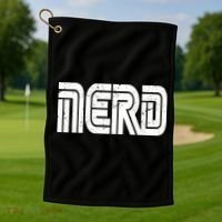 Retro Nerd Gamer Logo Golf Towel thumb 1