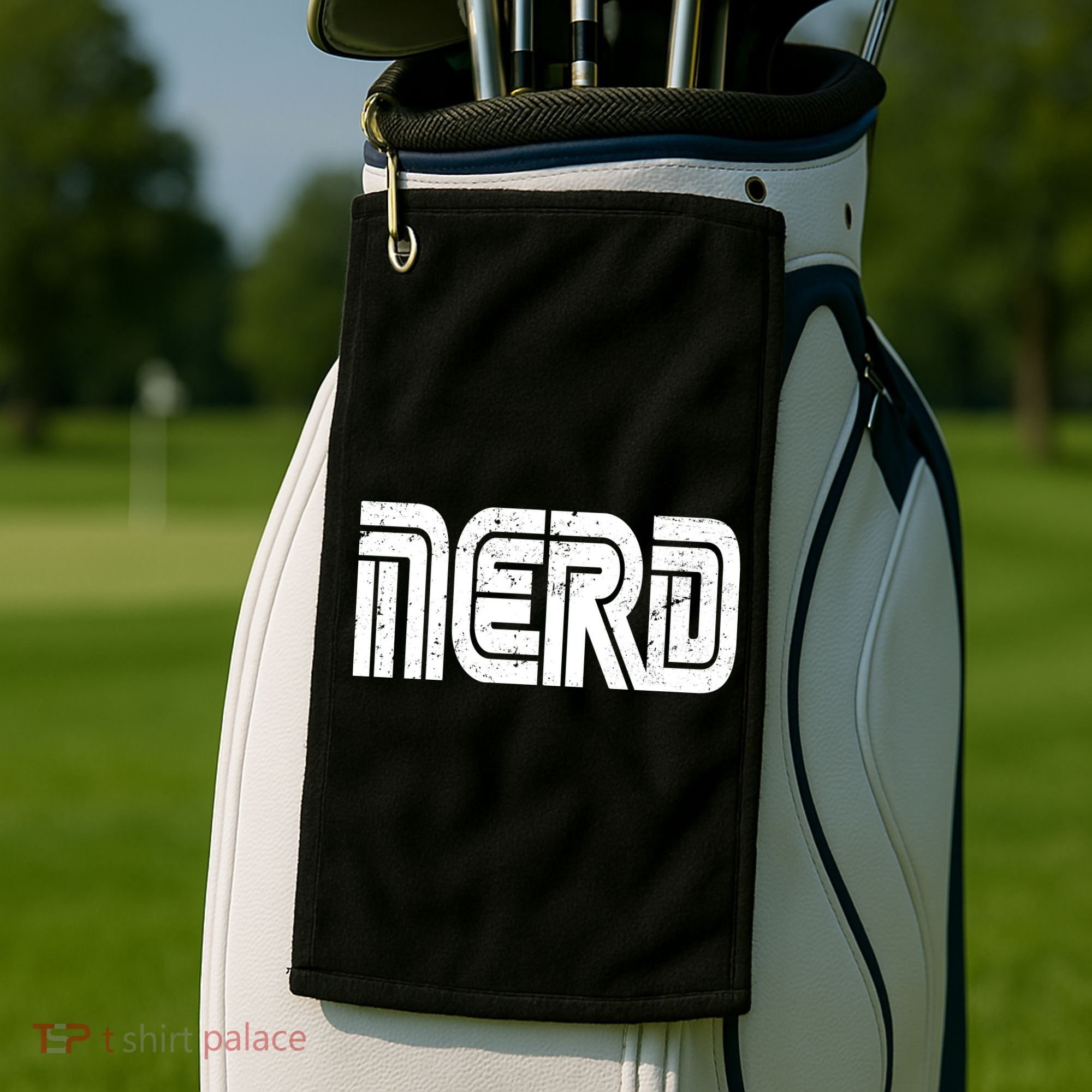 Retro Nerd Gamer Logo Golf Towel