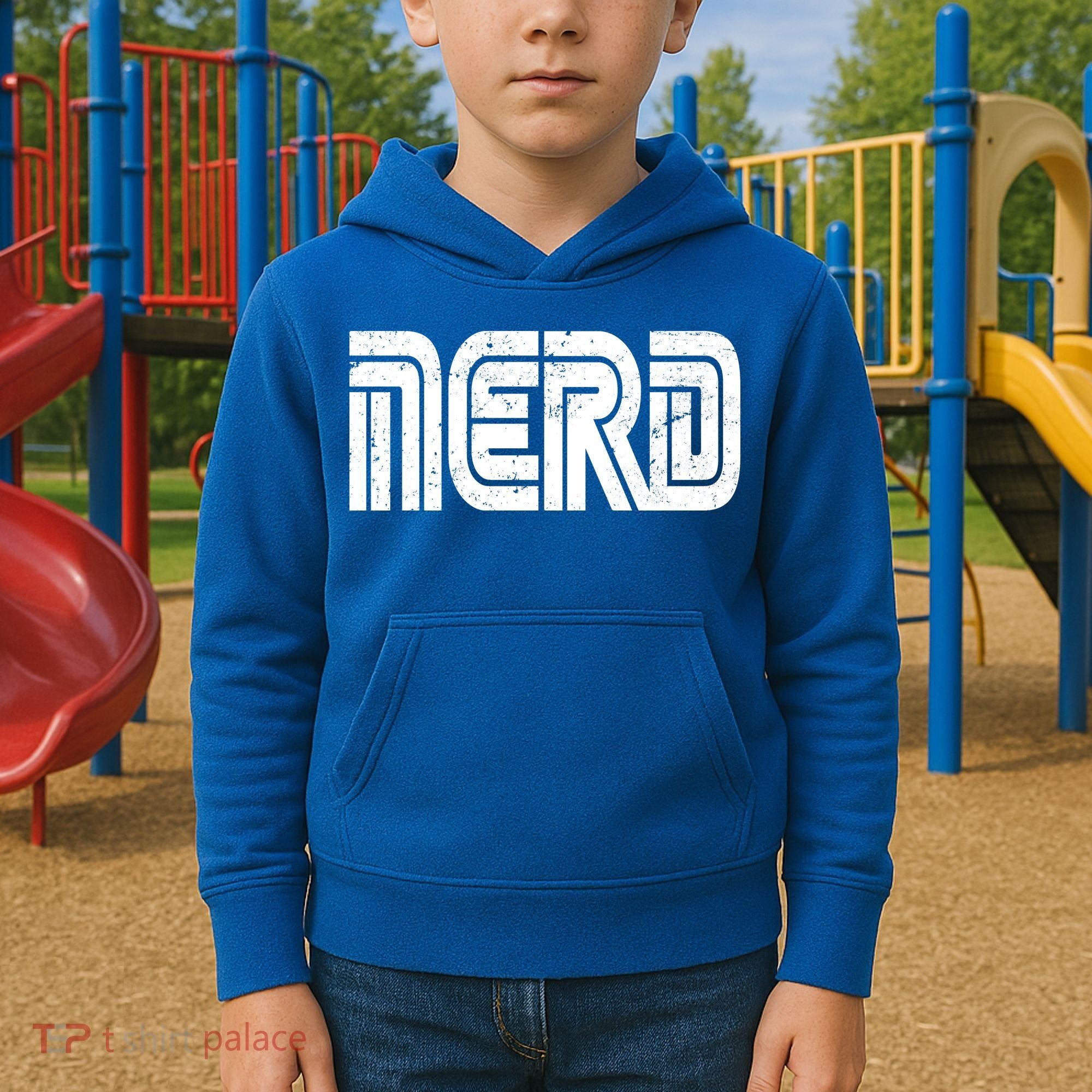 Retro Nerd Gamer Logo Kids Hoodie