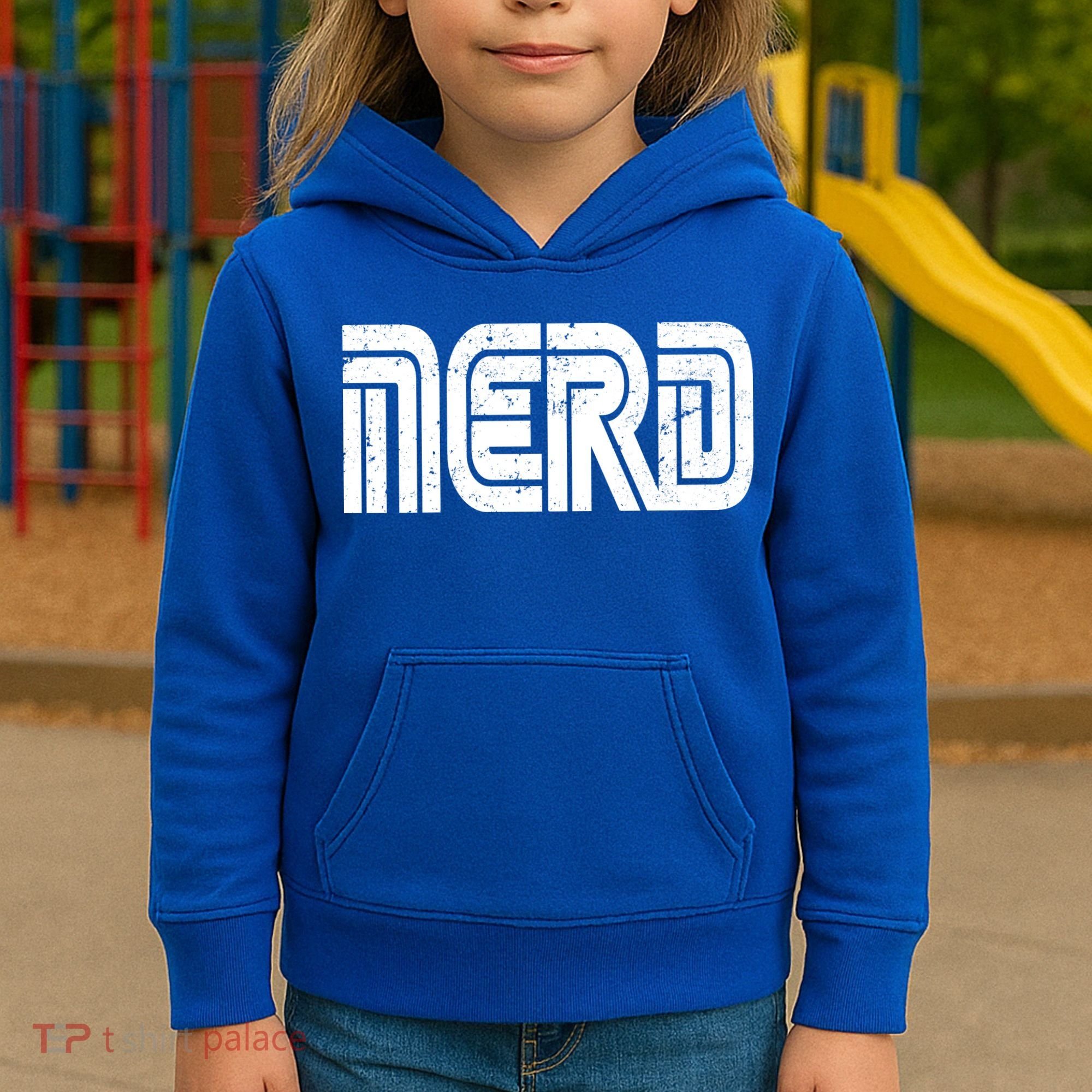Retro Nerd Gamer Logo Kids Hoodie