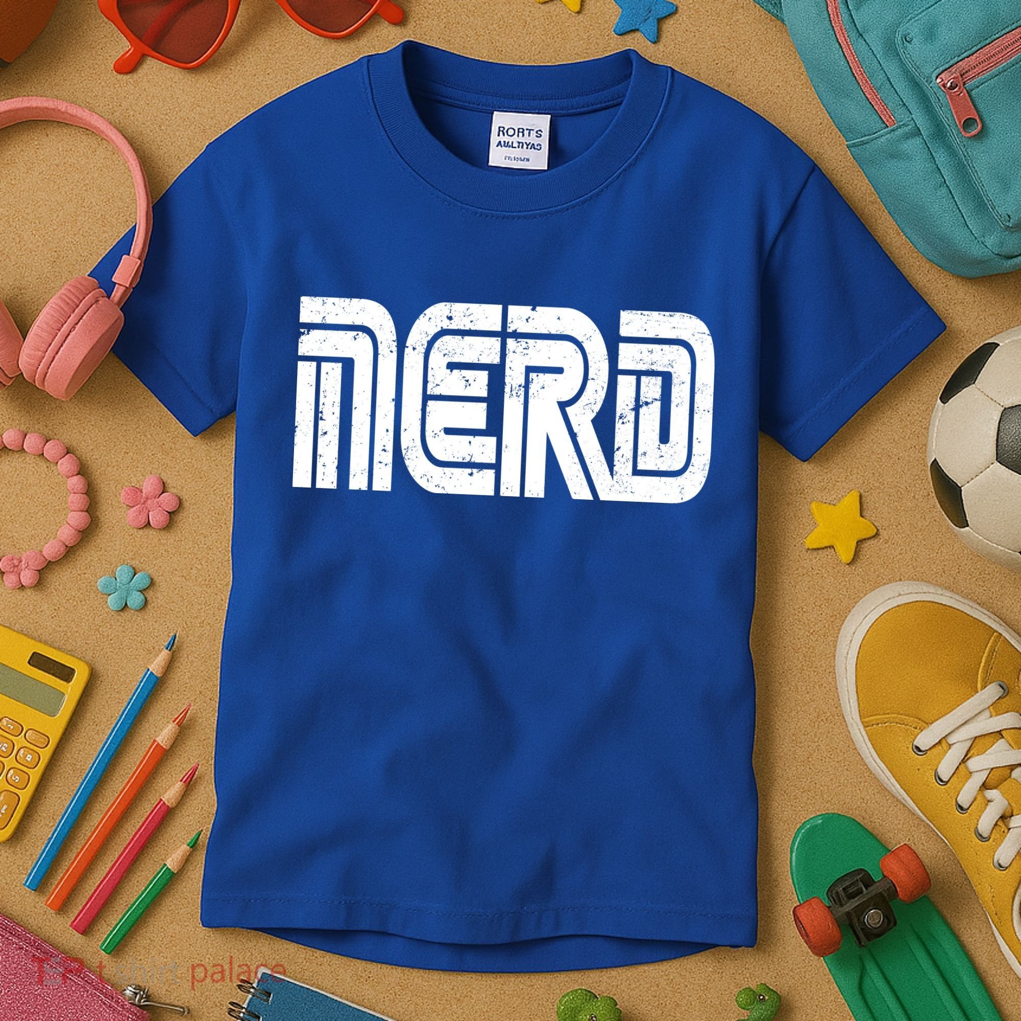 Retro Nerd Gamer Logo Kids T-Shirt