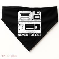 Retro Never Forget Cassette Floppy Disk VHS Tape USA-Made Doggie Bandana thumb 0