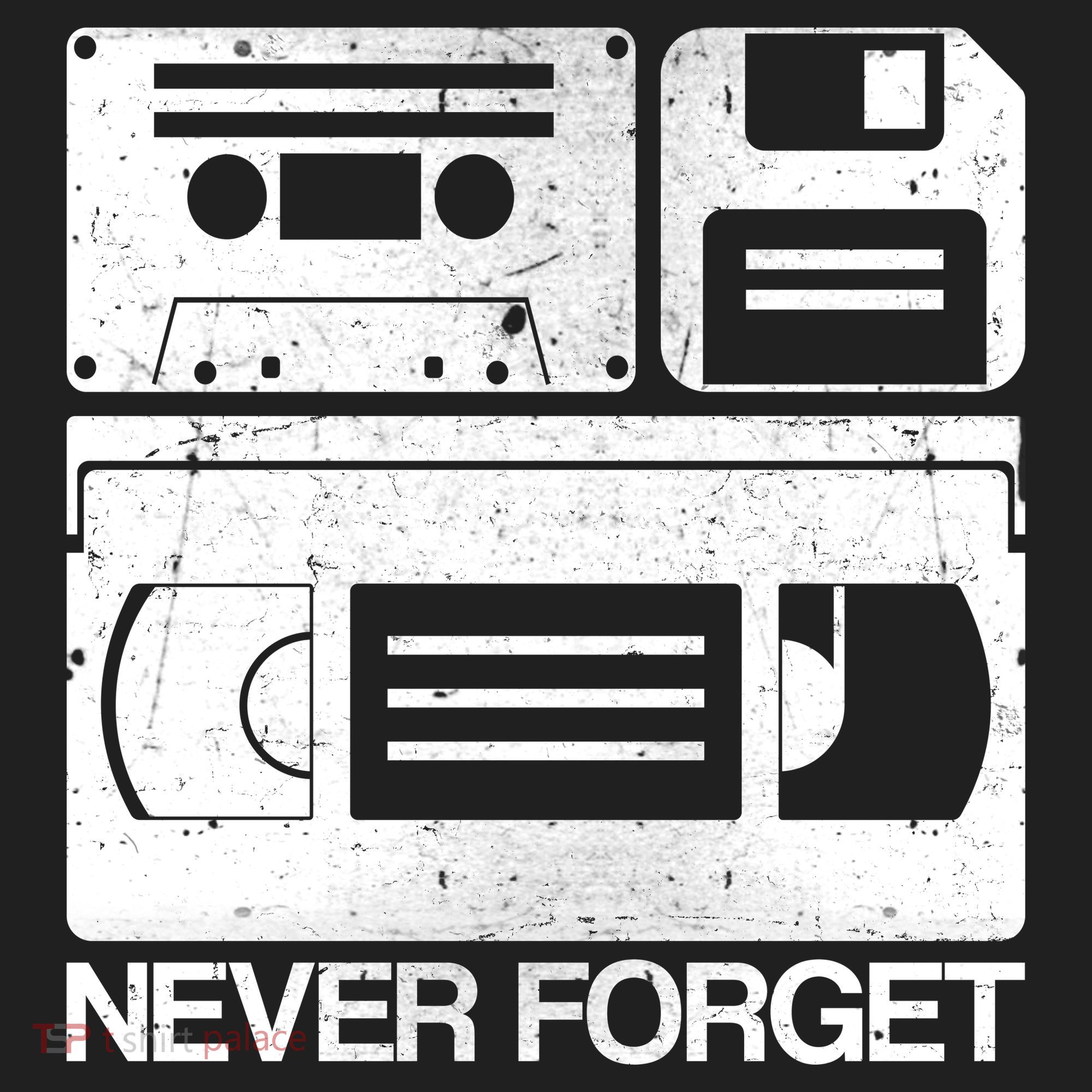 Retro Never Forget Cassette Floppy Disk VHS Tape Beanie