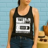 Retro Never Forget Cassette Floppy Disk VHS Tape Women's Tank Top thumb 2
