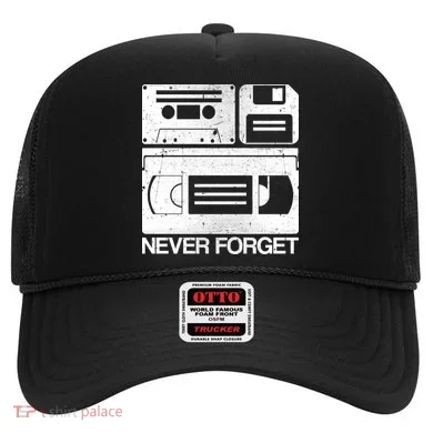 Retro Never Forget Cassette Floppy Disk VHS Tape Hat