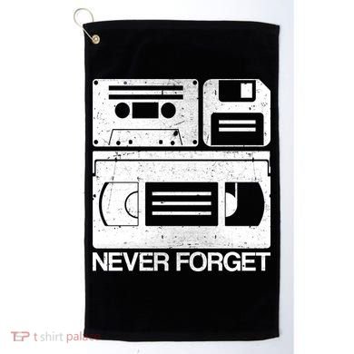Retro Never Forget Cassette Floppy Disk VHS Tape Golf Towel