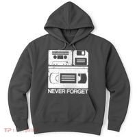 Retro Never Forget Cassette Floppy Disk VHS Tape Hoodie thumb 0