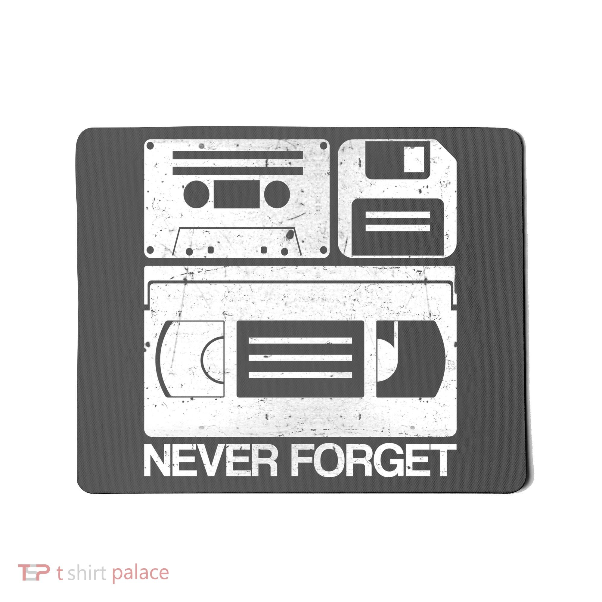 Retro Never Forget Cassette Floppy Disk VHS Tape Mousepad
