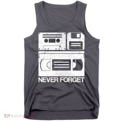 Retro Never Forget Cassette Floppy Disk VHS Tape Tank Top