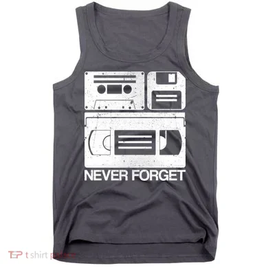Retro Never Forget Cassette Floppy Disk VHS Tape Tank Top