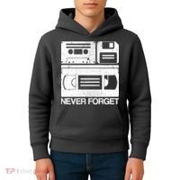 Retro Never Forget Cassette Floppy Disk VHS Tape Kids Hoodie thumb 4