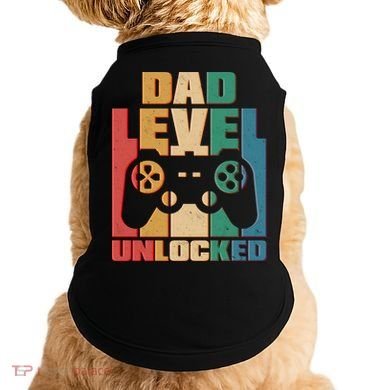 Retro New Dad Level Unlocked Video Gamer Doggie Tank