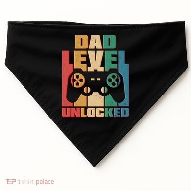 Retro New Dad Level Unlocked Video Gamer USA-Made Doggie Bandana