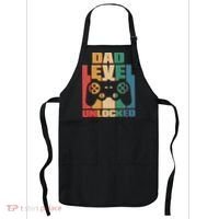 Retro New Dad Level Unlocked Video Gamer Apron thumb 0