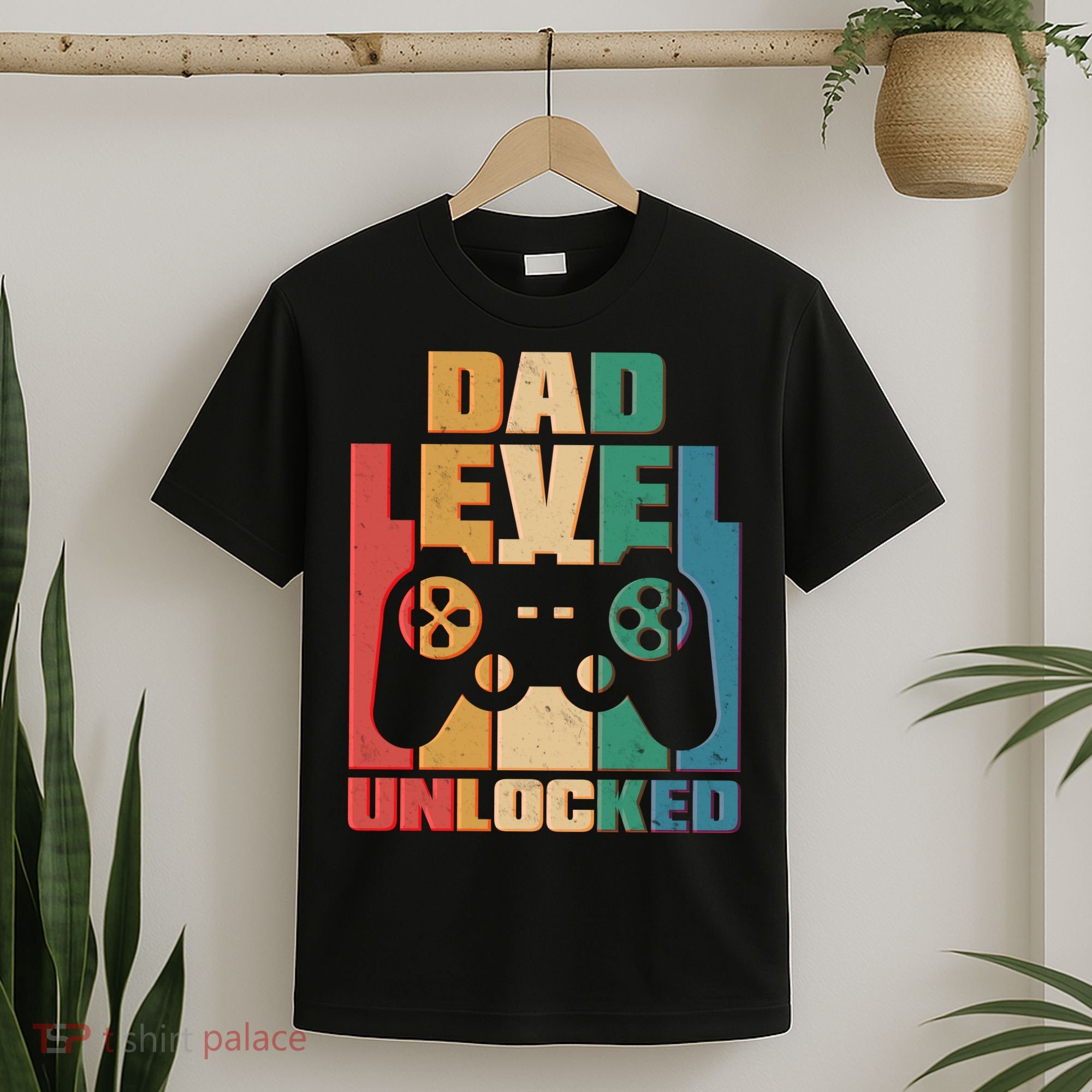 Retro New Dad Level Unlocked Video Gamer T-Shirt