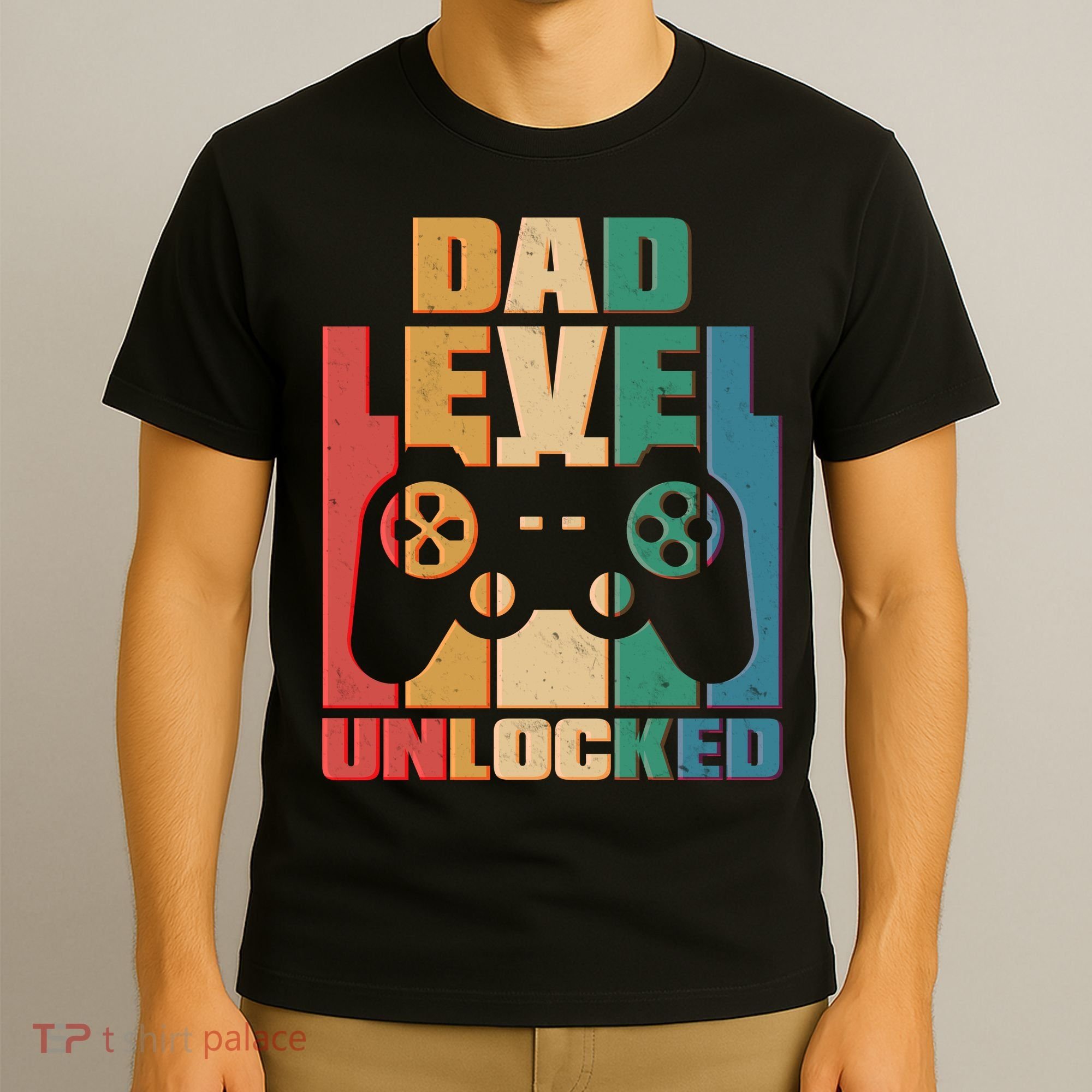 Retro New Dad Level Unlocked Video Gamer T-Shirt