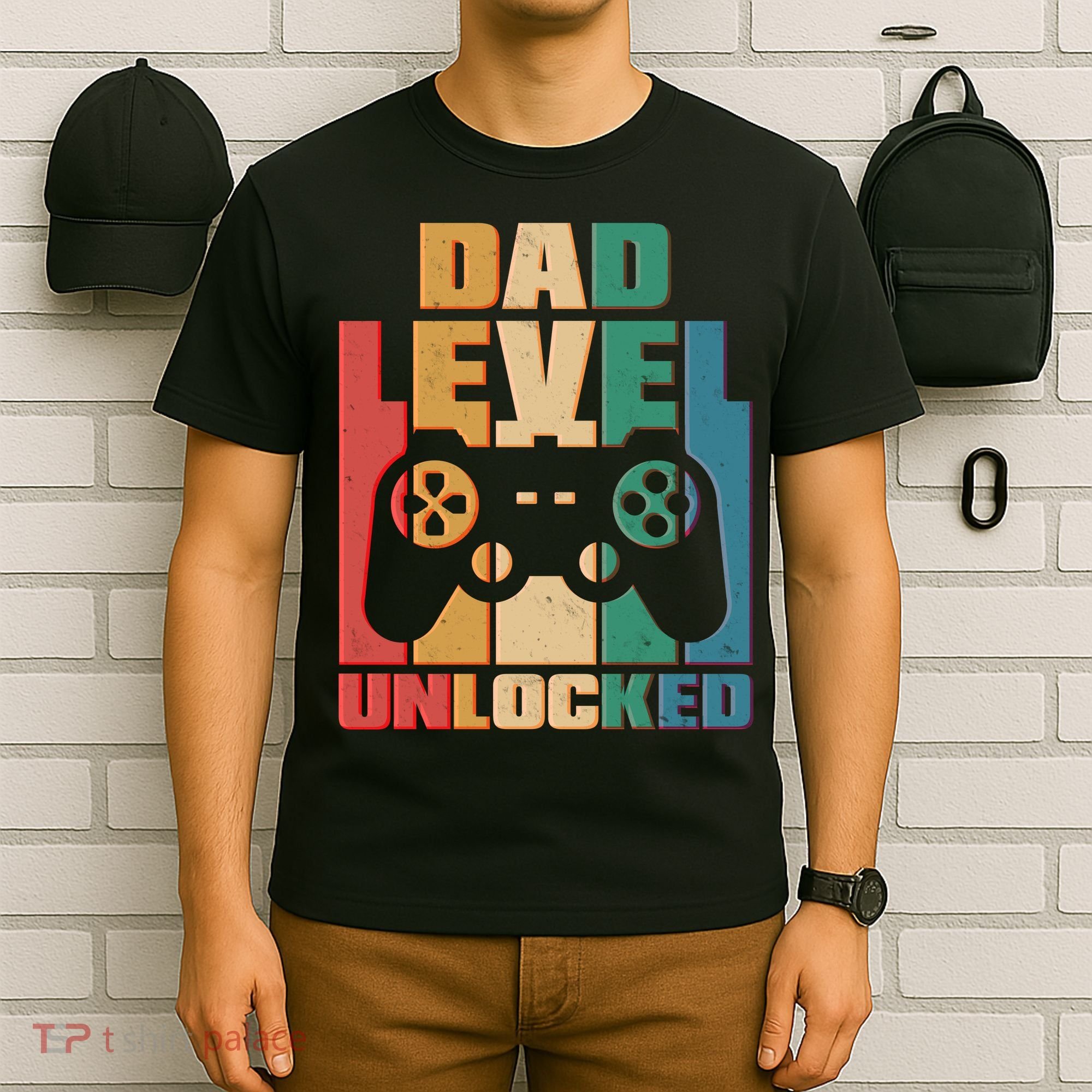 Retro New Dad Level Unlocked Video Gamer T-Shirt