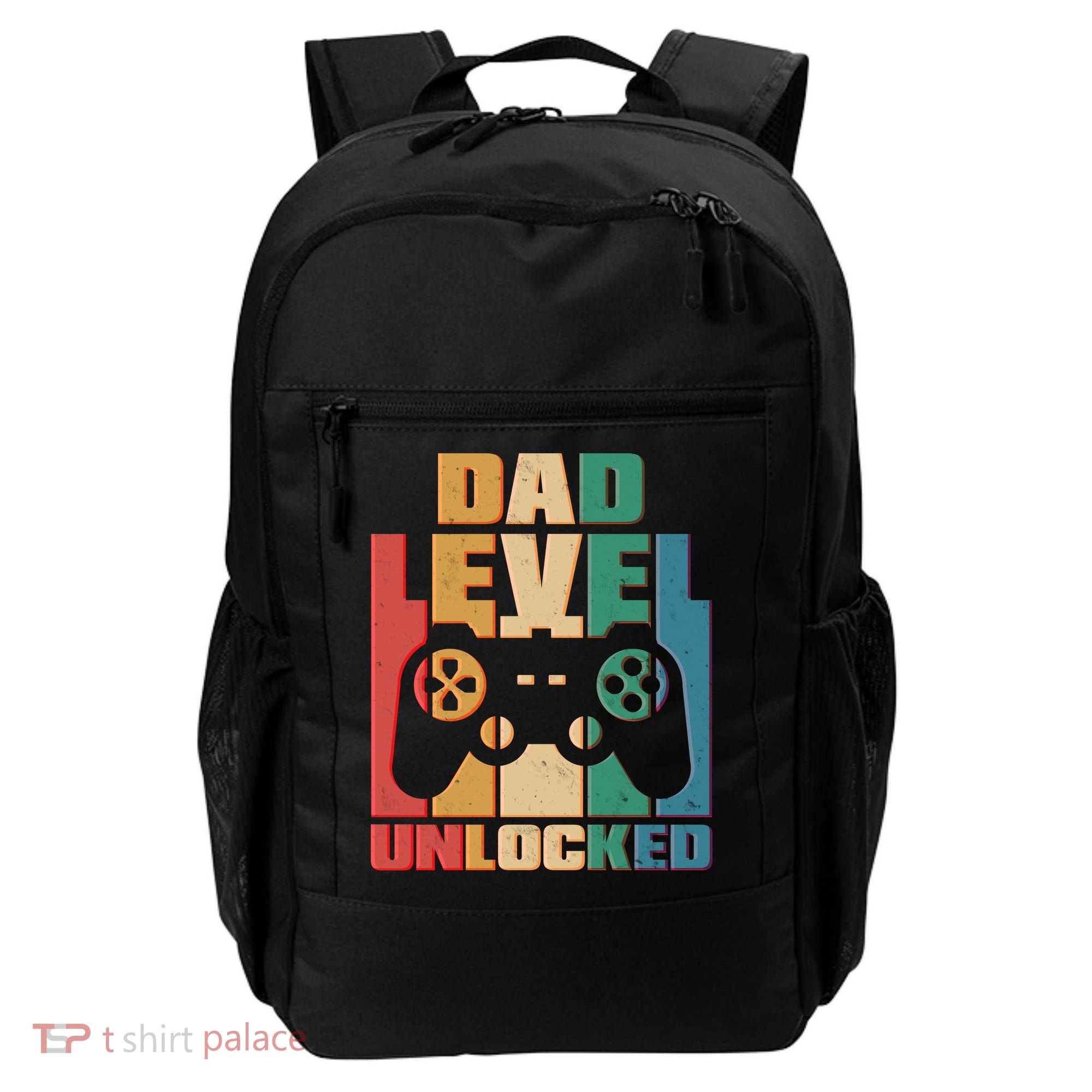 Retro New Dad Level Unlocked Video Gamer Backpack