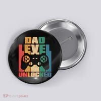 Retro New Dad Level Unlocked Video Gamer Button thumb 0