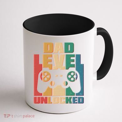 Retro New Dad Level Unlocked Video Gamer Coffee Mug back