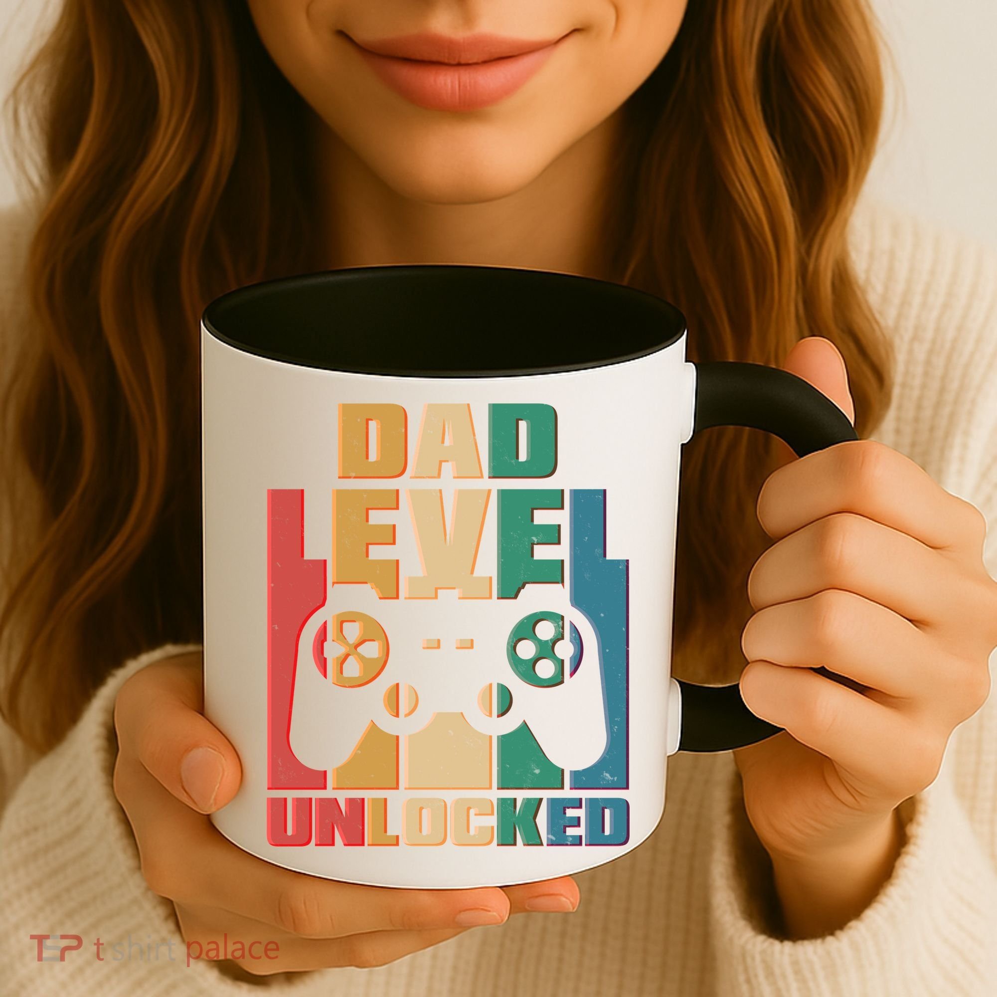 Retro New Dad Level Unlocked Video Gamer Coffee Mug