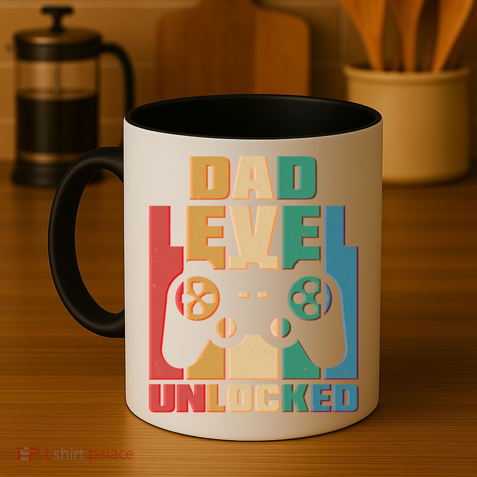 Retro New Dad Level Unlocked Video Gamer Coffee Mug