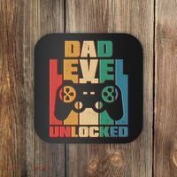 Retro New Dad Level Unlocked Video Gamer Coaster thumb 0