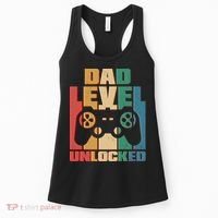 Retro New Dad Level Unlocked Video Gamer Women's Tank Top thumb 0