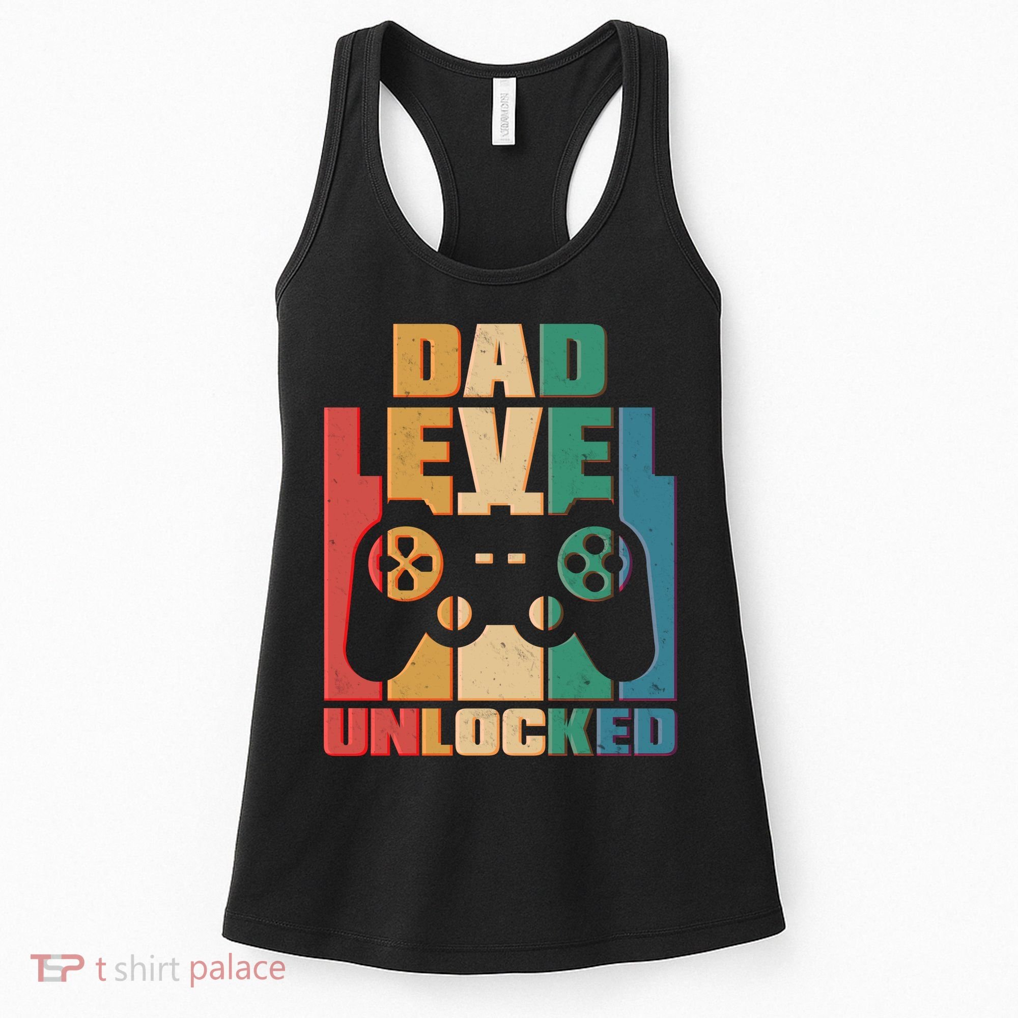 Retro New Dad Level Unlocked Video Gamer Women's Tank Top