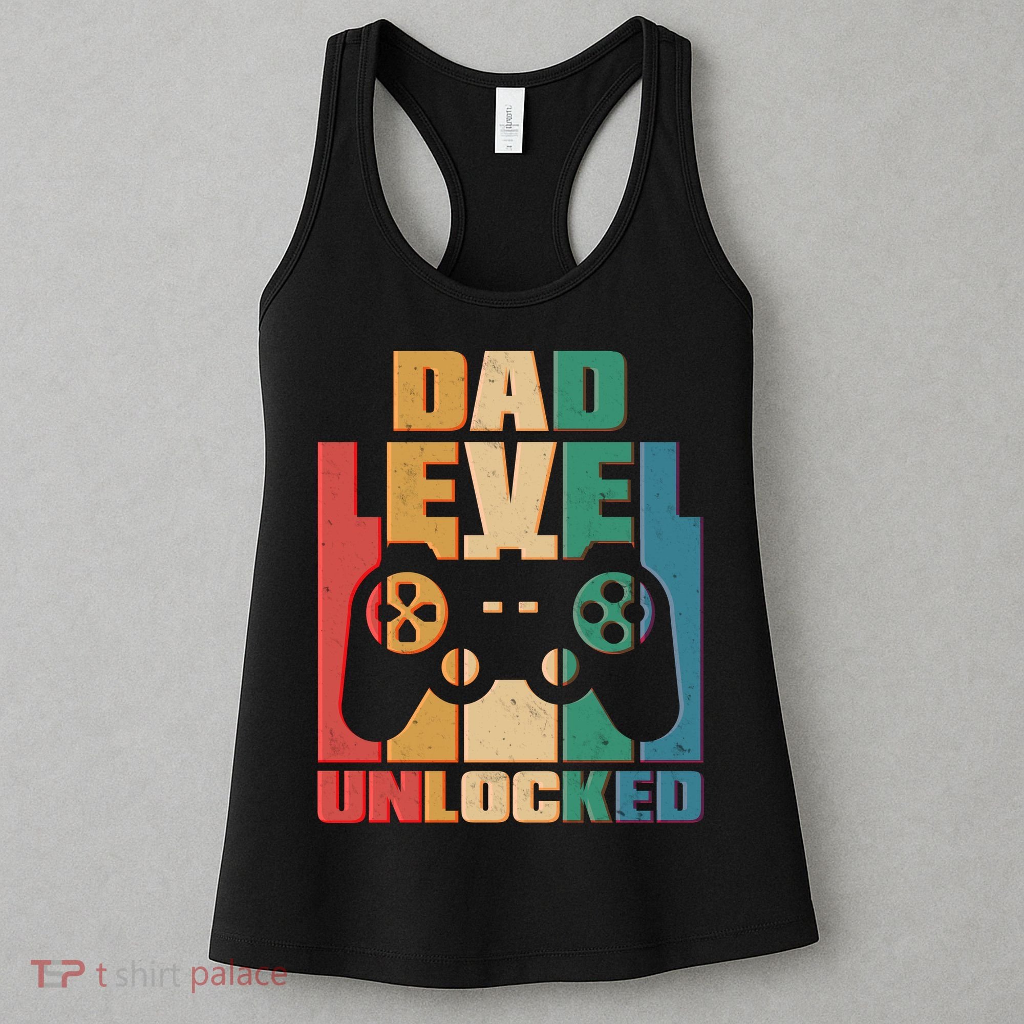 Retro New Dad Level Unlocked Video Gamer Women's Tank Top