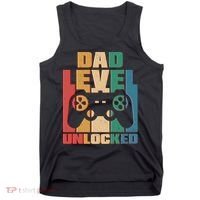 Retro New Dad Level Unlocked Video Gamer Tank Top thumb 0
