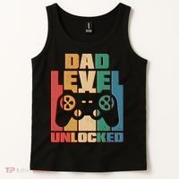 Retro New Dad Level Unlocked Video Gamer Tank Top thumb 2