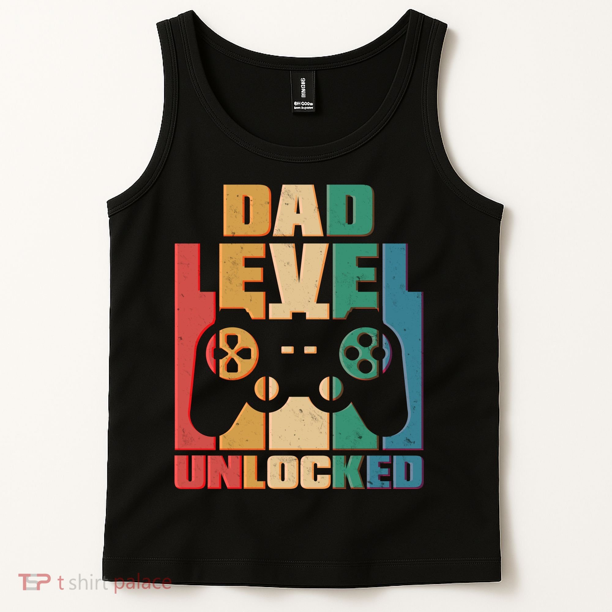 Retro New Dad Level Unlocked Video Gamer Tank Top