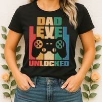 Retro New Dad Level Unlocked Video Gamer Women's T-Shirt thumb 2