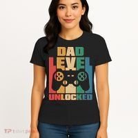 Retro New Dad Level Unlocked Video Gamer Women's T-Shirt thumb 4