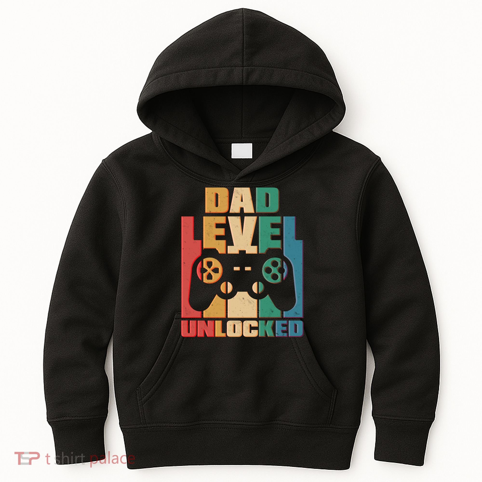 Retro New Dad Level Unlocked Video Gamer Kids Hoodie