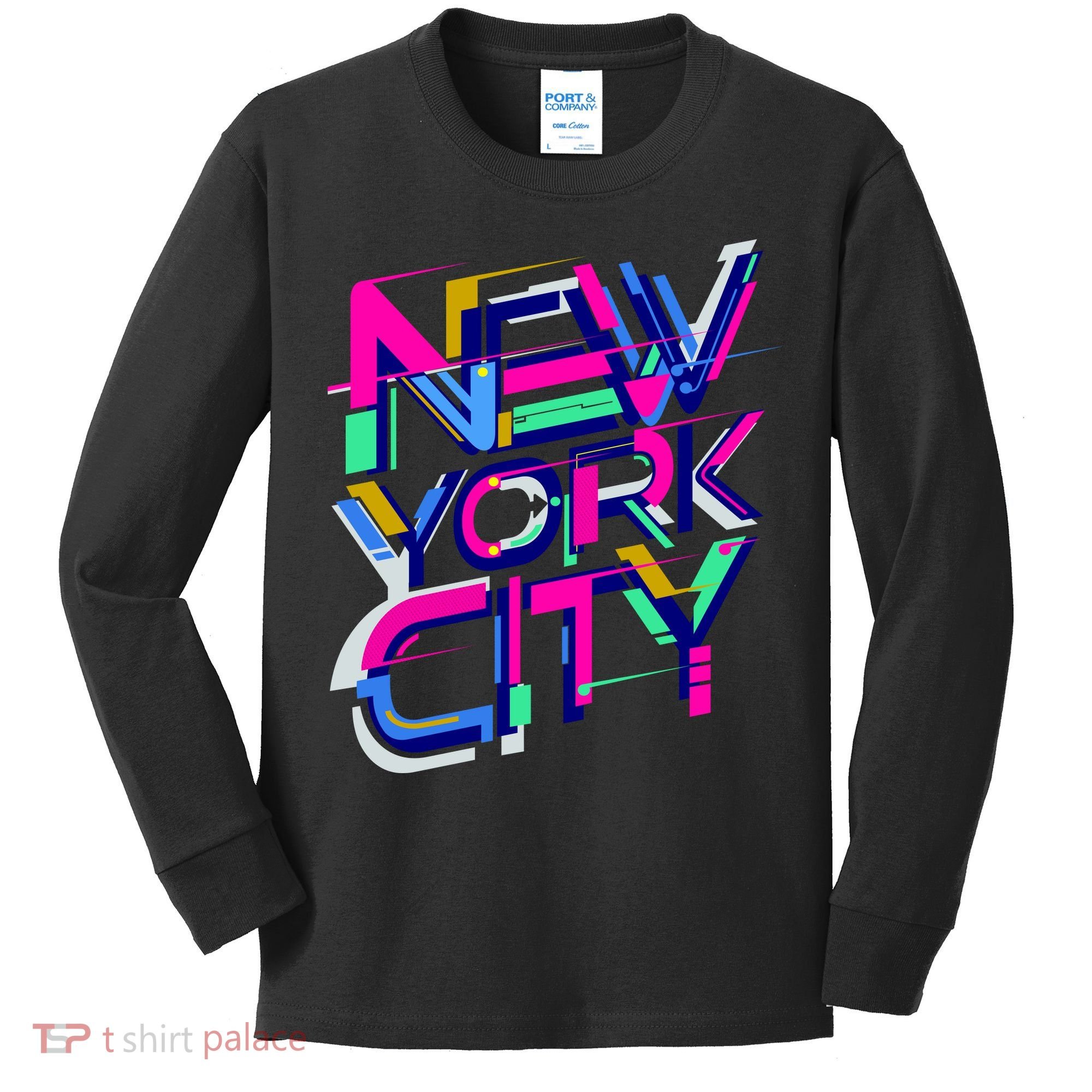 Retro New York City Kids Long Sleeve Shirt