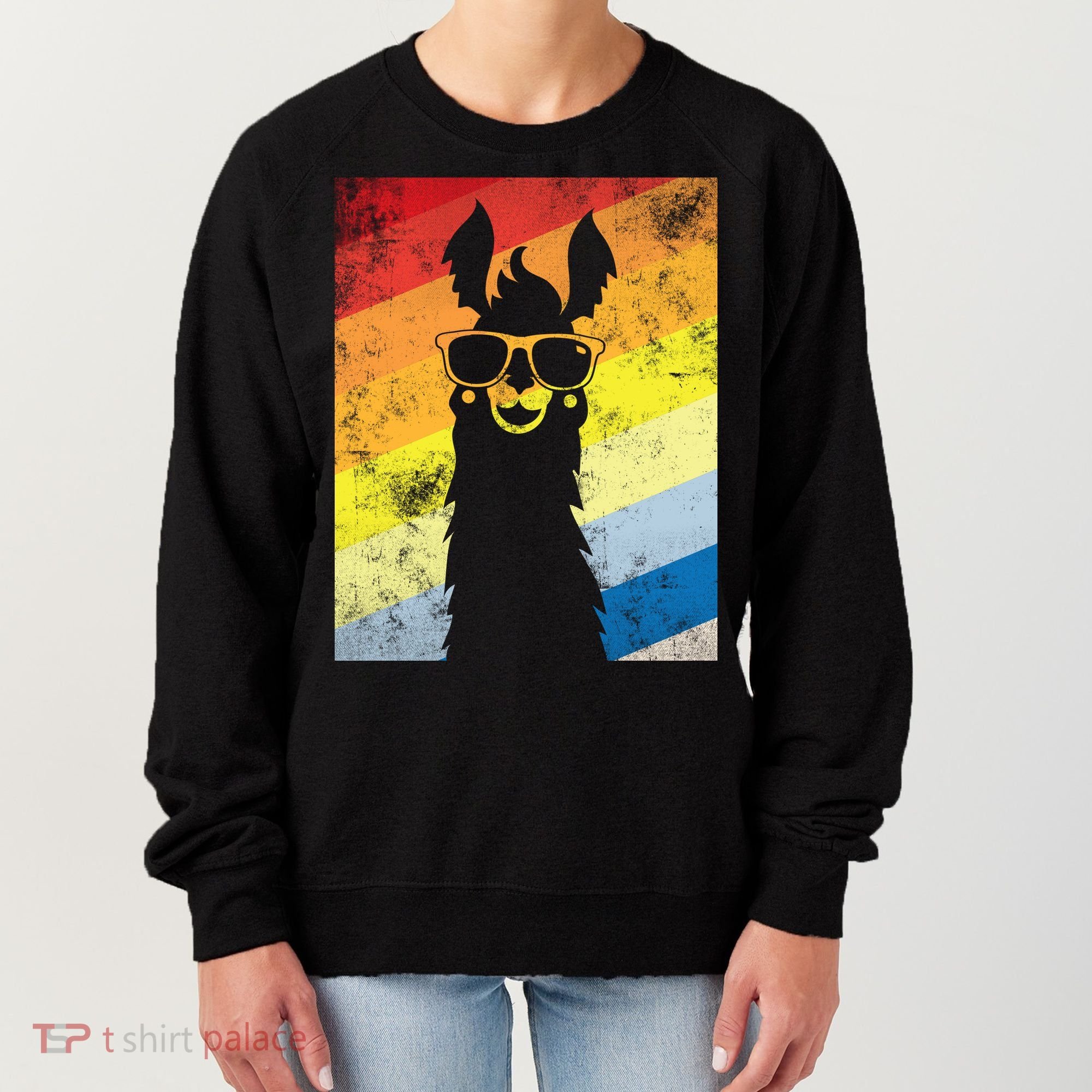 Retro No Drama Llama Women's Sweatshirt
