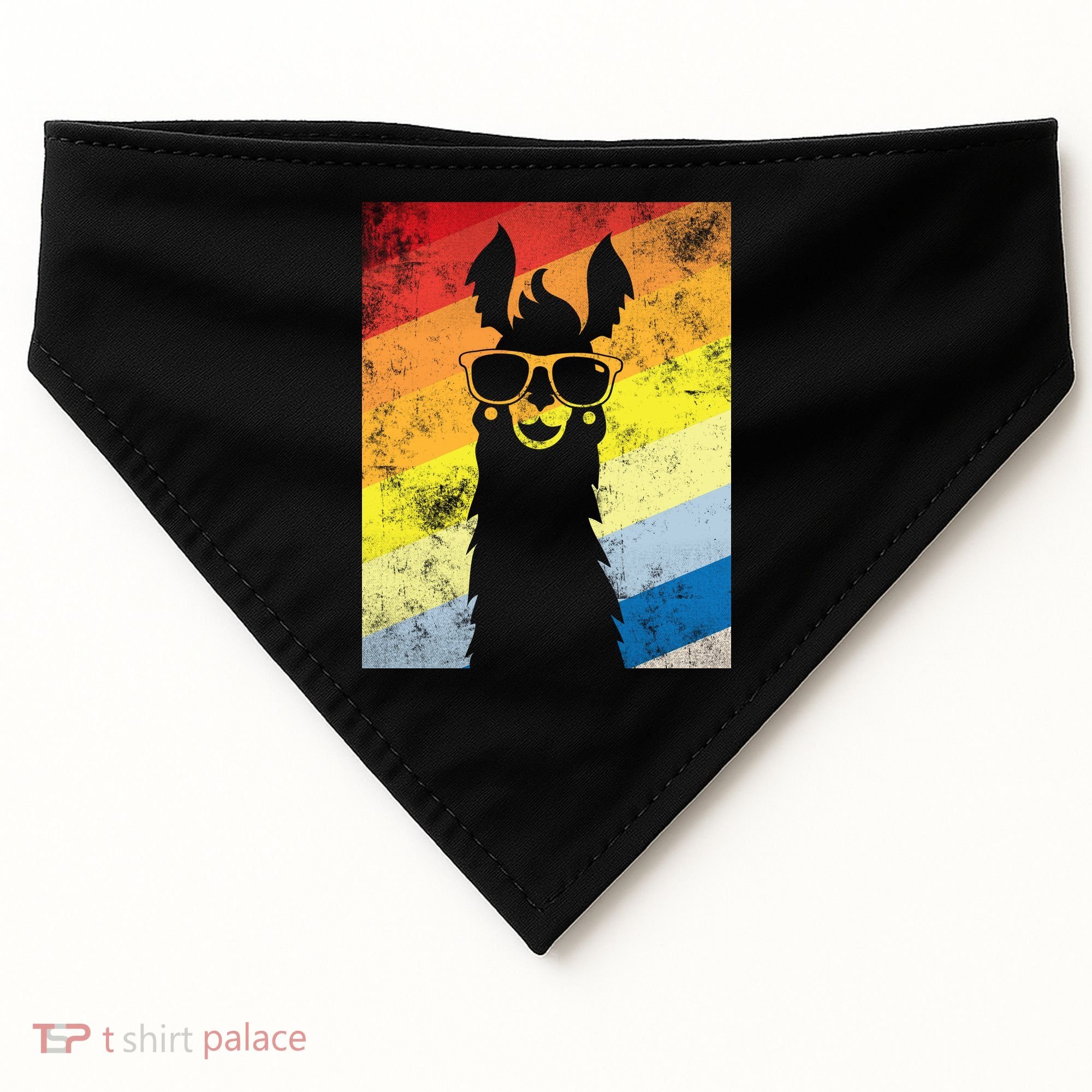 Retro No Drama Llama USA-Made Doggie Bandana