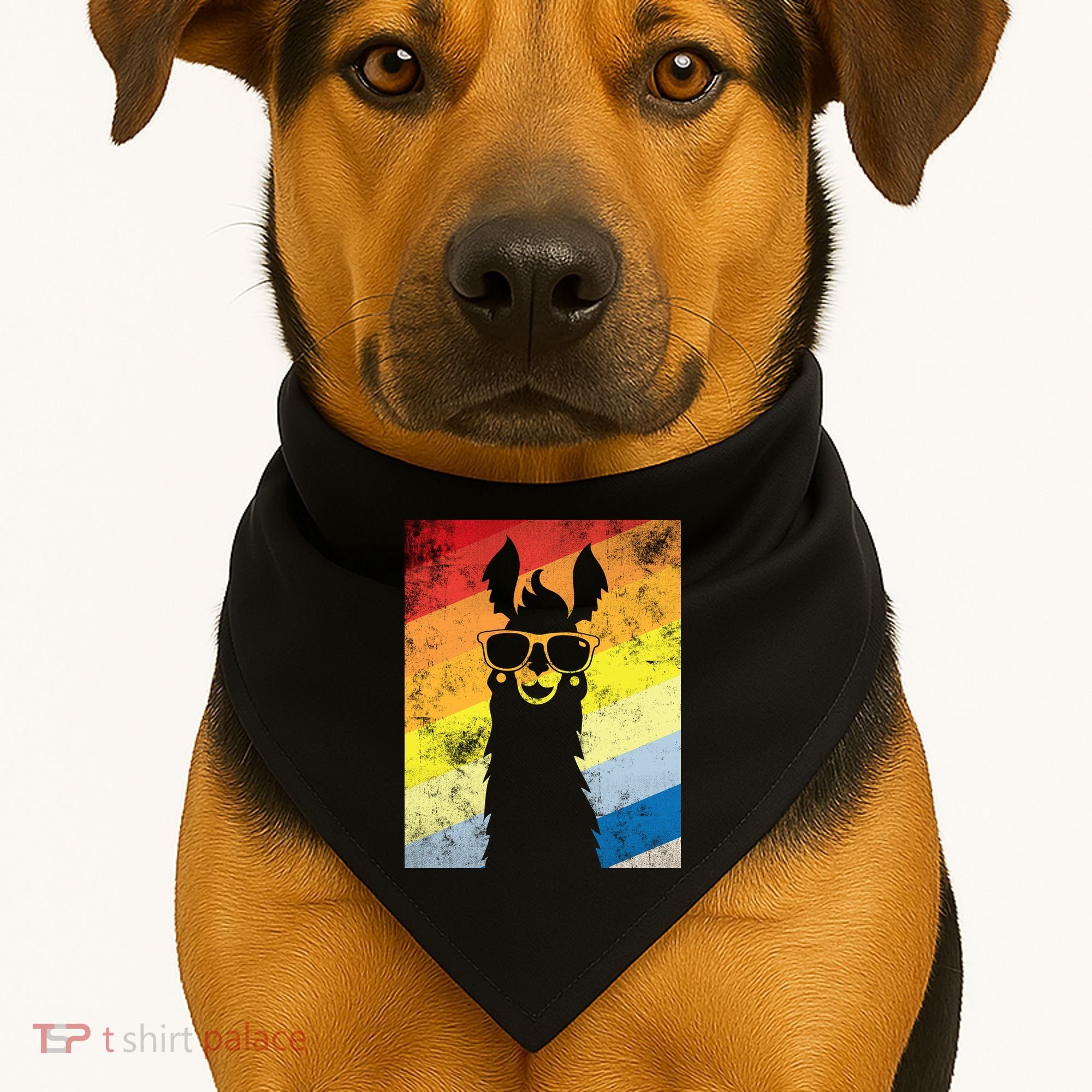 Retro No Drama Llama USA-Made Doggie Bandana