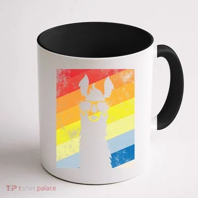 Retro No Drama Llama Coffee Mug back
