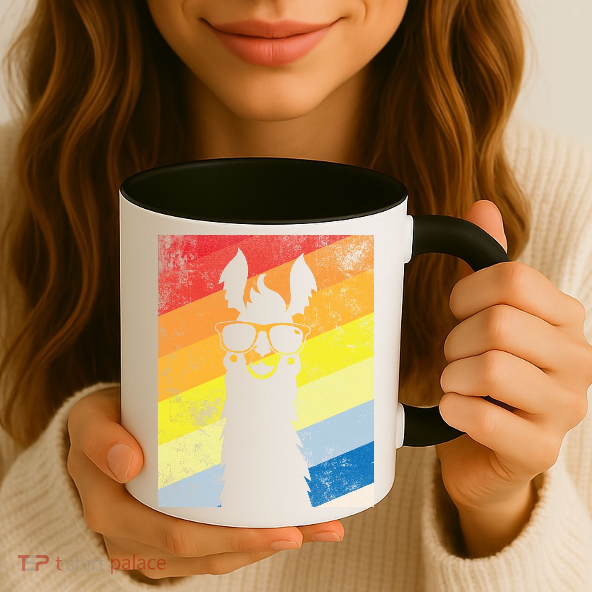 Retro No Drama Llama Coffee Mug