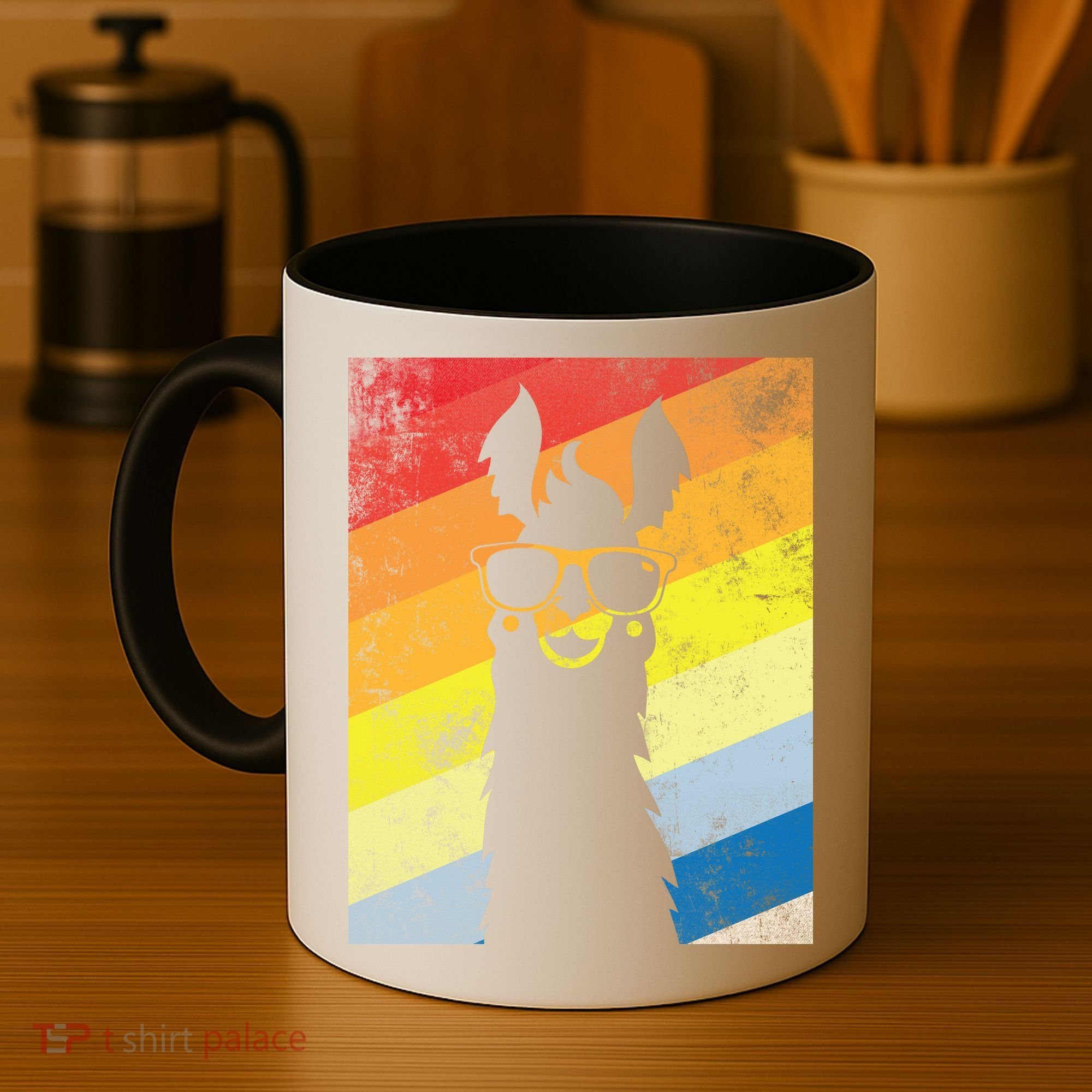 Retro No Drama Llama Coffee Mug