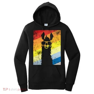 Retro No Drama Llama Women's Hoodie
