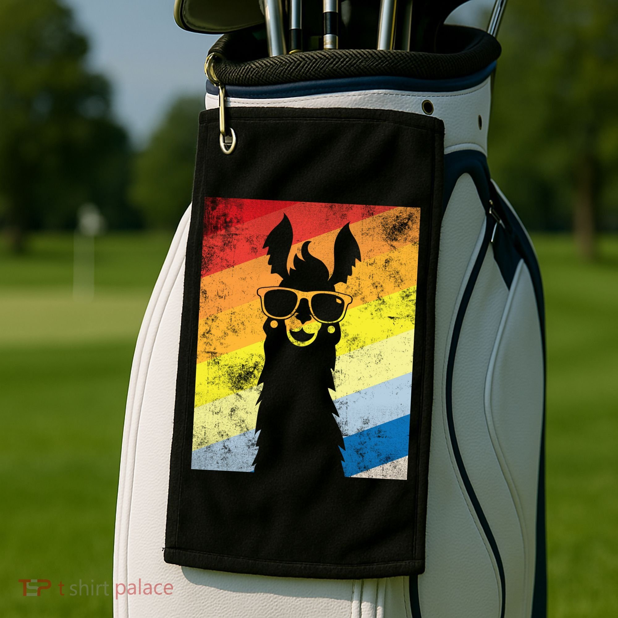 Retro No Drama Llama Golf Towel