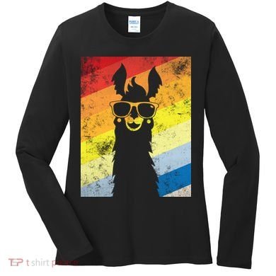 Retro No Drama Llama Women's Long Sleeve Shirt