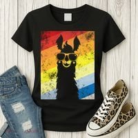 Retro No Drama Llama Women's T-Shirt thumb 3